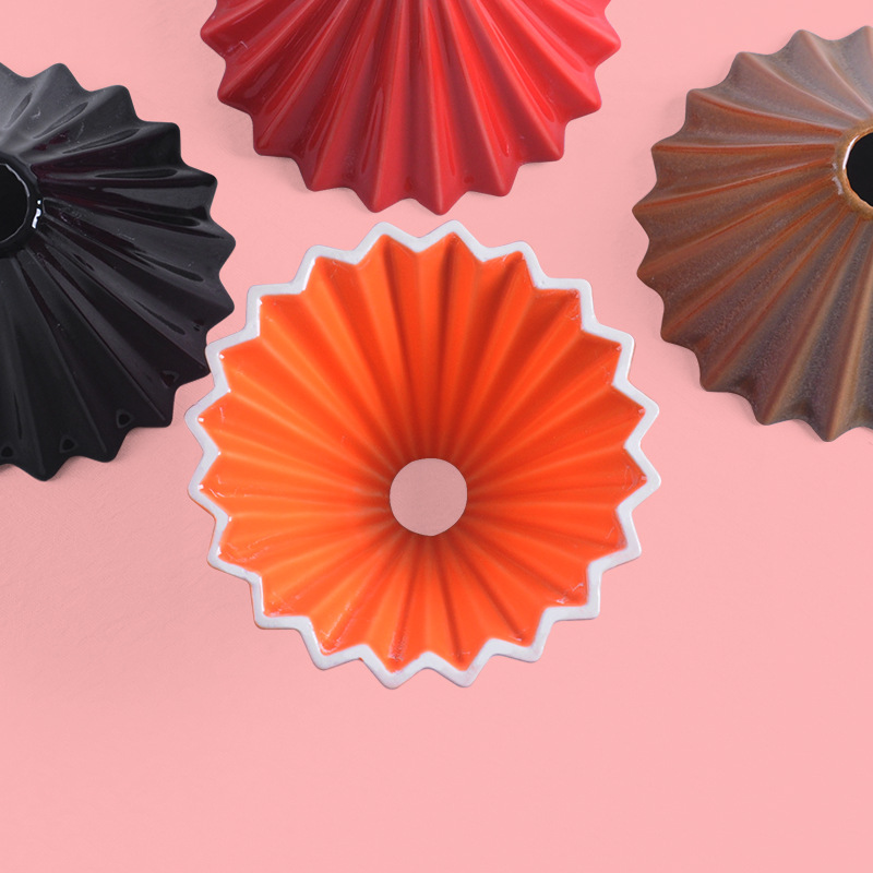 Ceramic origami filter cup hand coffee filter cup V60 funnel drip cake cup resin cup holder Amazon