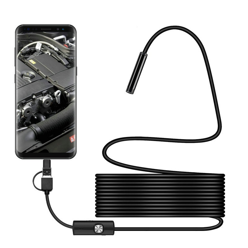 5.5mm three-in-one Android USB mobile phone with screen endoscope industrial pipeline endoscope car inspection probe