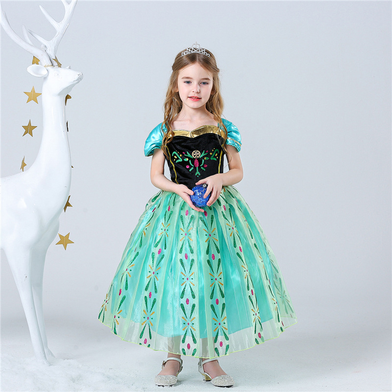 Adult Anna Kids Parent-Child Dress Frozen Rapunzel Dress Festival Children's Performance Costume