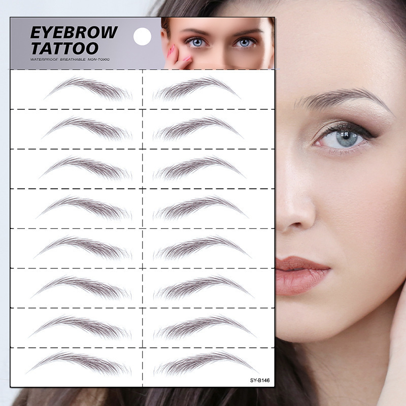 in stock wholesale 6D eyebrow stickers simulation eyebrow tattoo semi-water transfer waterproof eyebrow tattoo eyebrow tattoo