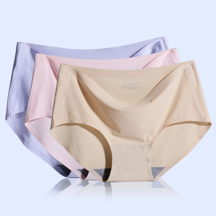 Women's Ice Silk Underwear Seamless Underwear One-piece Underwear Breathable Mid-waist Sexy Women's Underwear Briefs 810
