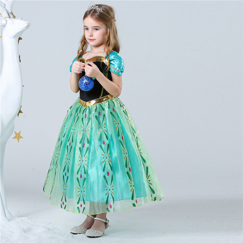 Adult Anna Kids Parent-Child Dress Frozen Rapunzel Dress Festival Children's Performance Costume