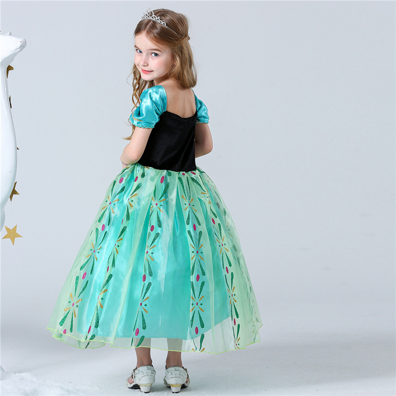 Adult Anna Kids Parent-Child Dress Frozen Rapunzel Dress Festival Children's Performance Costume