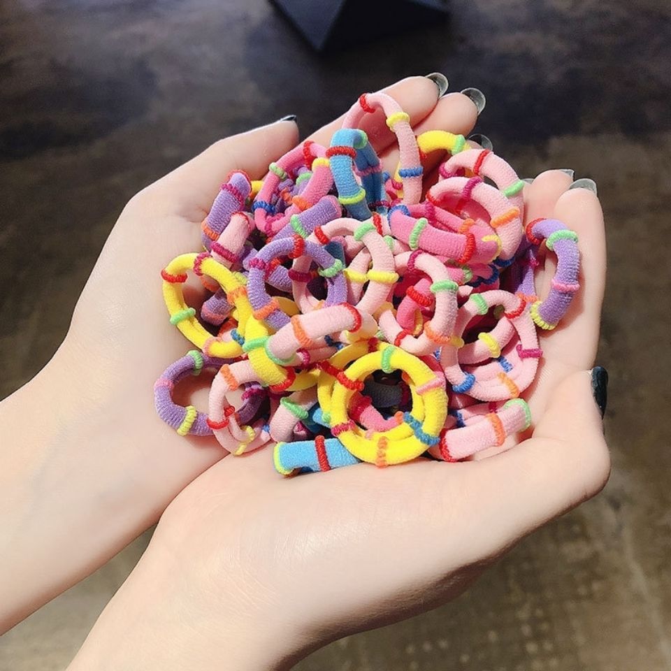 Seam-free Children's Towel Ring Baby's Hair-free Hair Band Tie Hair Ring Girls' High Elastic Color Hair Rope Women's Hair