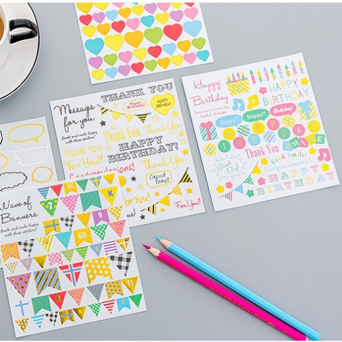 Fresh Creative Geometric Figure Sticker Sticker Hot Stamping Decorative Sticker Book Page Sticker