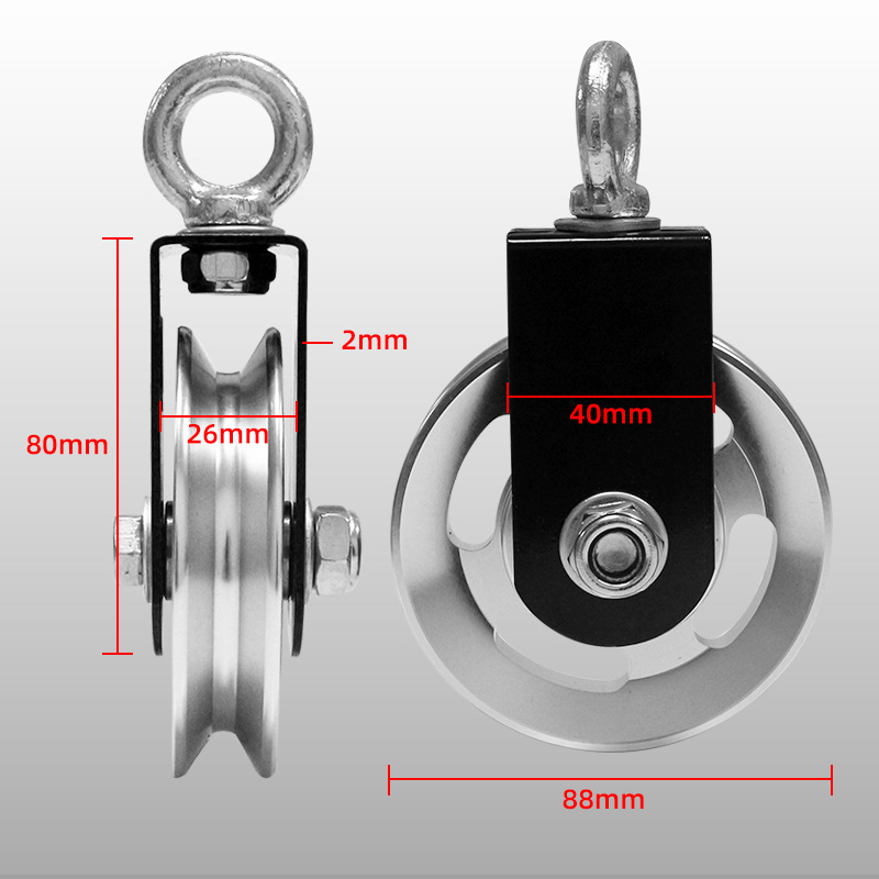 Fitness equipment bracket pulley mute hanging wheel self-made DIY Big Bird pulley three heads and back equipment