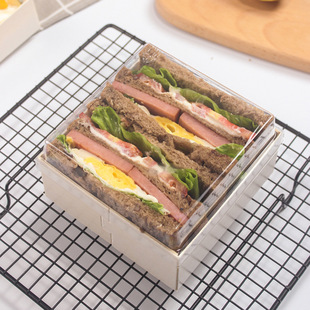 Hug Roll Box Sandwich Green Group Packing Box Disposable Snowflake Crisp Square Wooden Internet Celebrity Cake Packaging Box