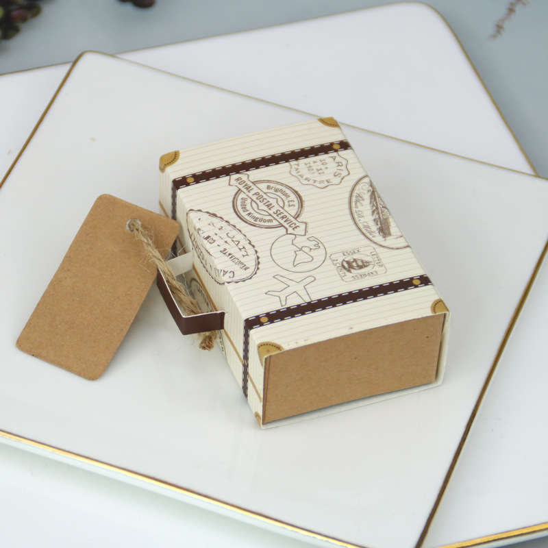European new candy box creative mini luggage candy box mini suitcase candy box paper box wholesale