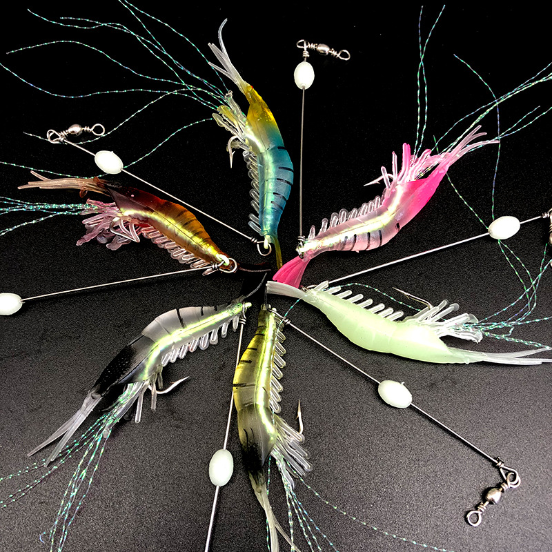 Luya bait hanging soft bait shrimp fake bait fish bait simulation prawn bionic soft shrimp Luya fake shrimp simulation shrimp wholesale