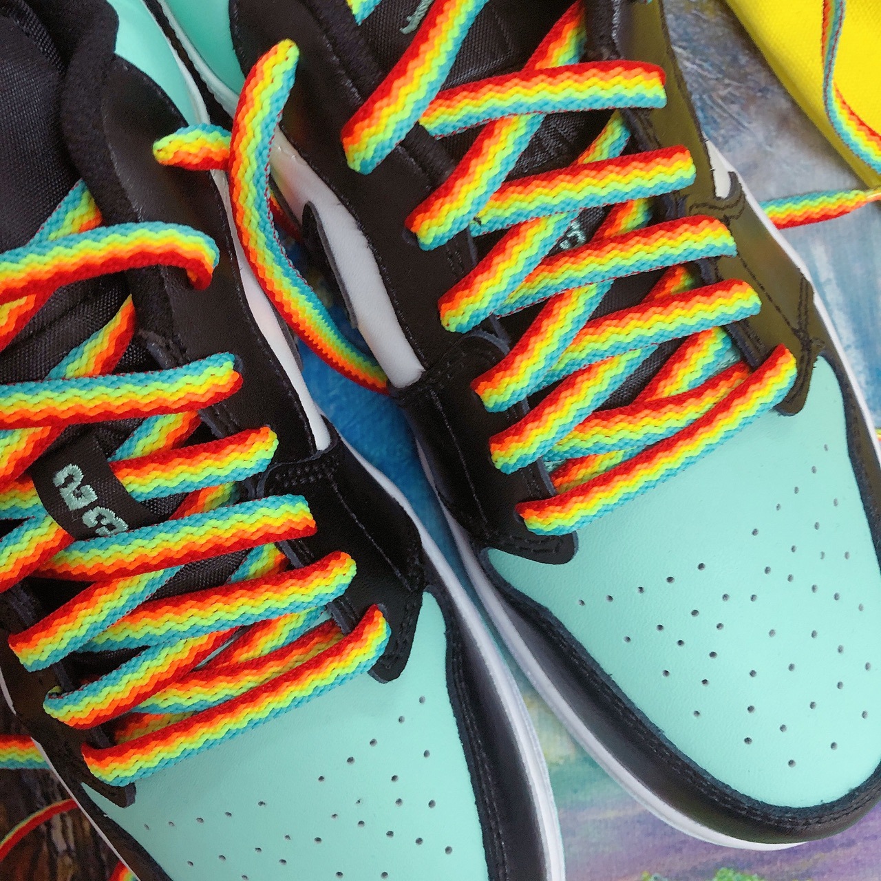 3D rainbow shoelaces psychedelic style shoelaces New aj Small White shoes sneakers shoelaces