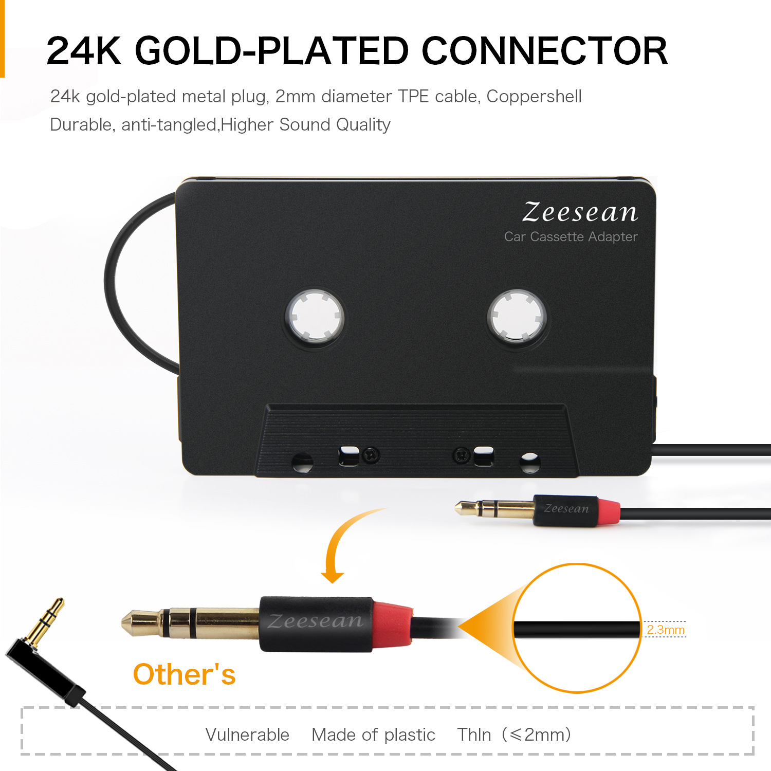 Dual Channel Cassette Car Tape Converter Cassette Converter 3.5 Four Channel Tape Bluetooth Tape