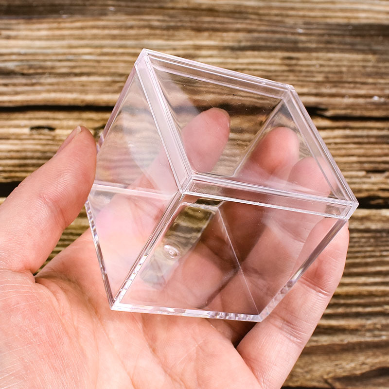Square Transparent Box PS Hard Plastic Food Packaging Feeding Douyu Box Crystal Mud Blind Wedding Candy Box