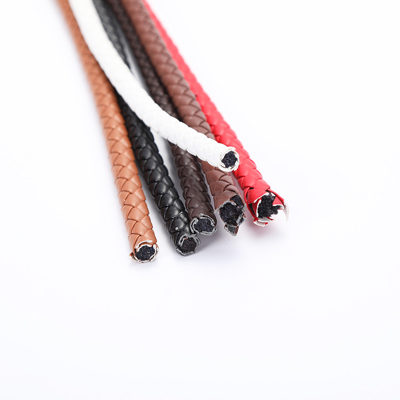 Leather rope spot supply pu leather woven leather rope round leather rope pu rope car line leather rope key chain wholesale