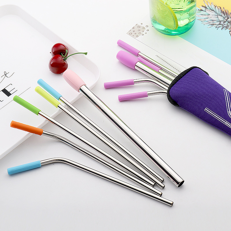 stainless-steel-straws-three-piece-set-silicone-head-straw-set-yeti-cup-milk-tea-straws-18-8-food-grade