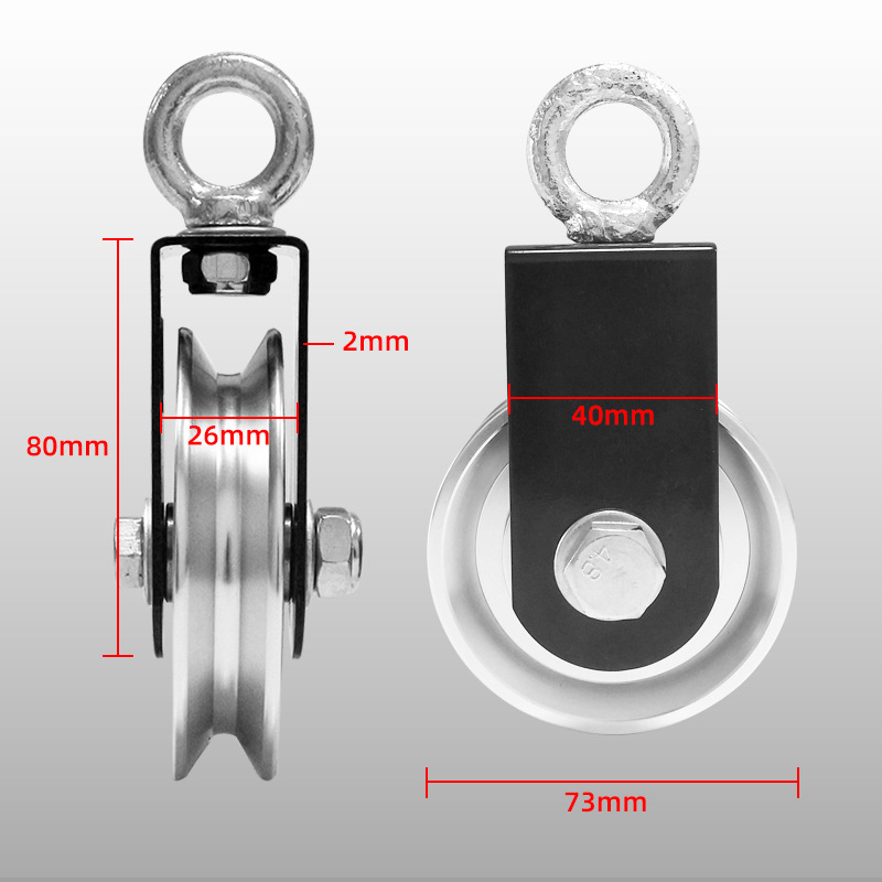 Fitness equipment bracket pulley mute hanging wheel self-made DIY Big Bird pulley three heads and back equipment