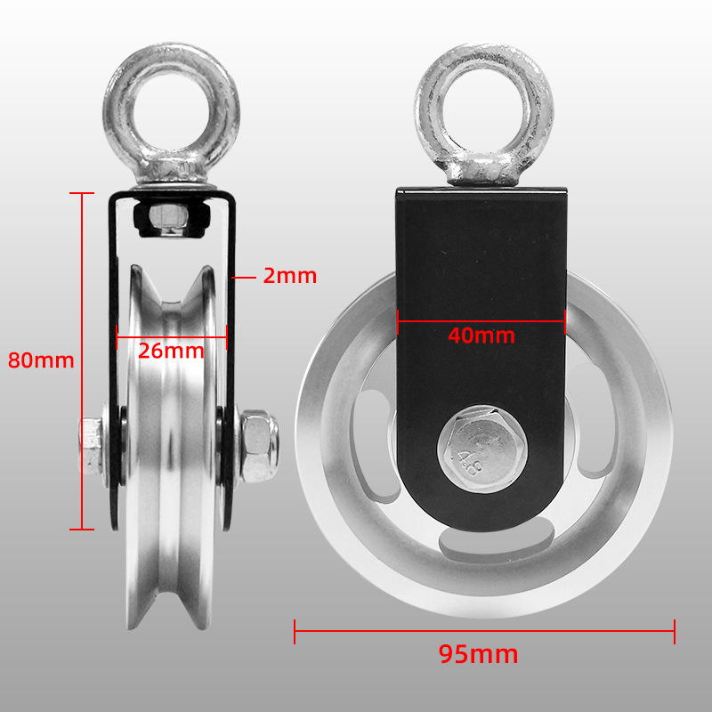 Fitness equipment bracket pulley mute hanging wheel self-made DIY Big Bird pulley three heads and back equipment