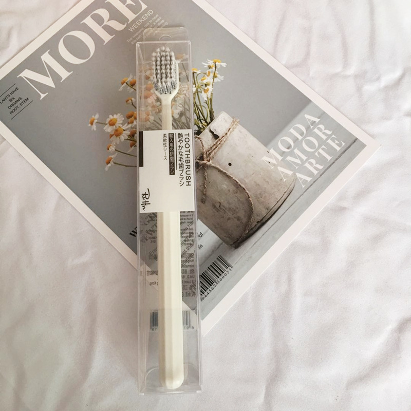 Imported spiral wire toothbrush black and white wide head soft bristle toothbrush single pack toothbrush chain cross-border hot sale factory direct sales