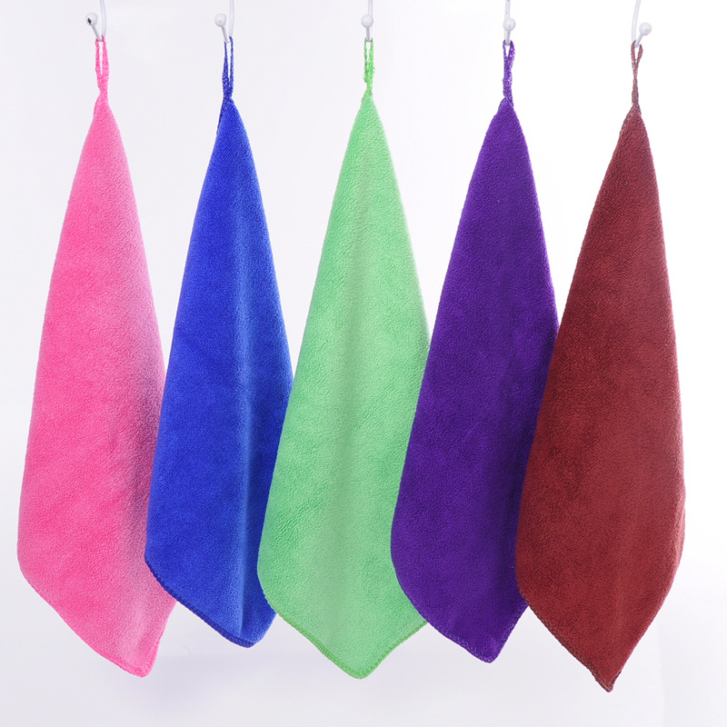 Wholesale 300 grams of household cleaning special small square towel thickened towel fine fiber household cleaning dish towel