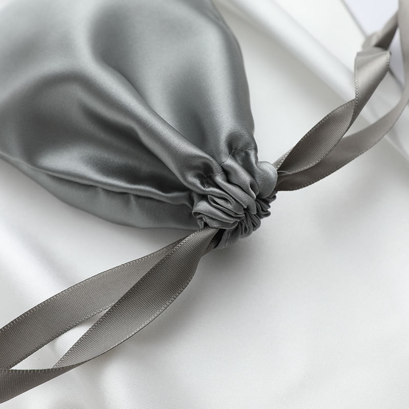 Imitation silk cloth bag eye mask accessories bundle pocket drawstring business gift packaging storage bag dust bag logo