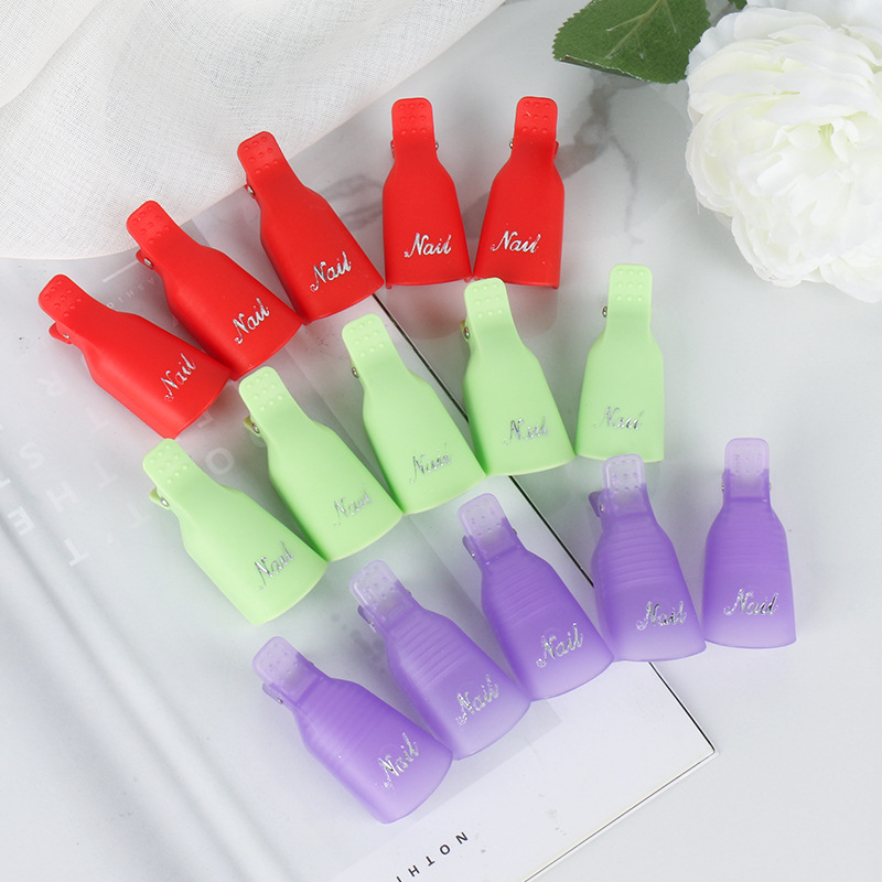 Nail art tool nail removal clip instead of tin foil can be used repeatedly nail cover multicolor opp bag 10 pcs/bag