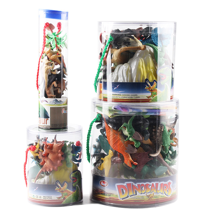 Barrel Large Medium Small size dinosaur Stegosaurus Tyrannosaurus model creative simulation animal toy combination suit