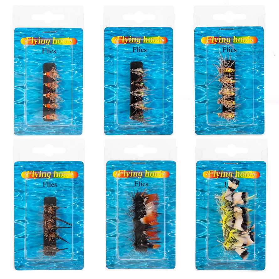 28116 [5 card fly hooks] fly fishing horse mouth bionic hook bait fishing gear wholesale cross-border