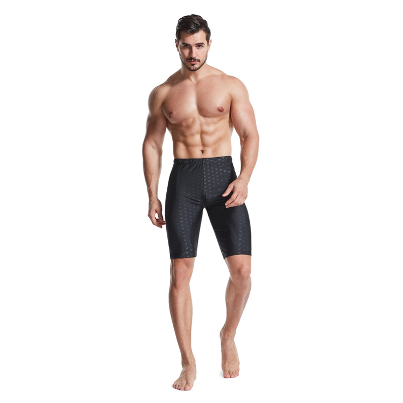 Men's five-point swimming trunks men's large size imitation shark skin swimming trunks swimming cap goggles suit a generation