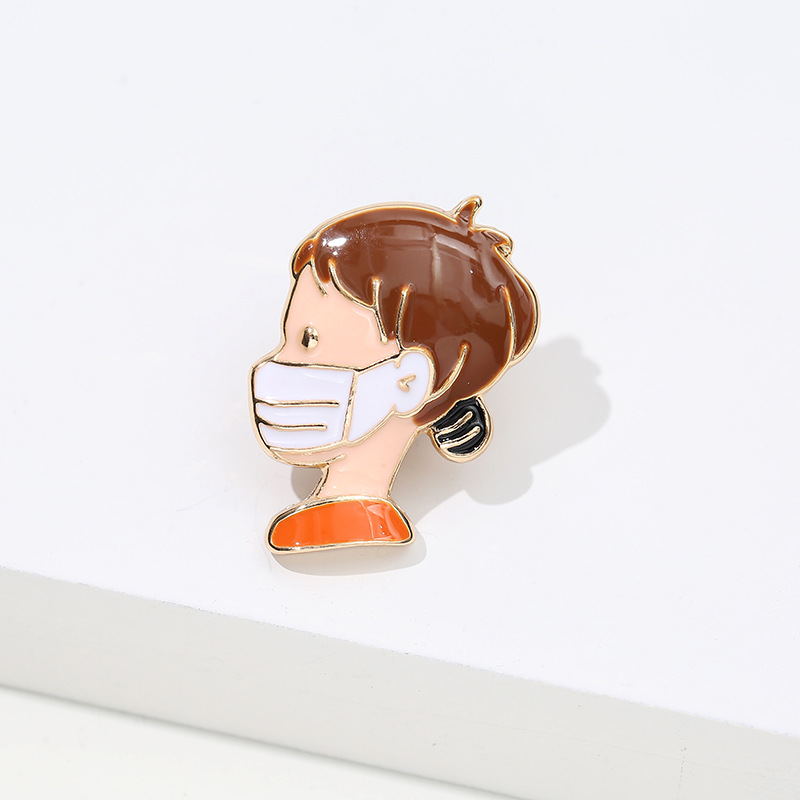 Wuhan Refueling Hospital Epidemic Prevention Series Thermometer Mask Clothing Stereo Doctor Nurse Pin Small Brooch