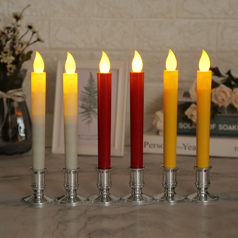 Factory direct led flame head long rod electronic candle lamp smokeless simulation candle religious church wedding decoration