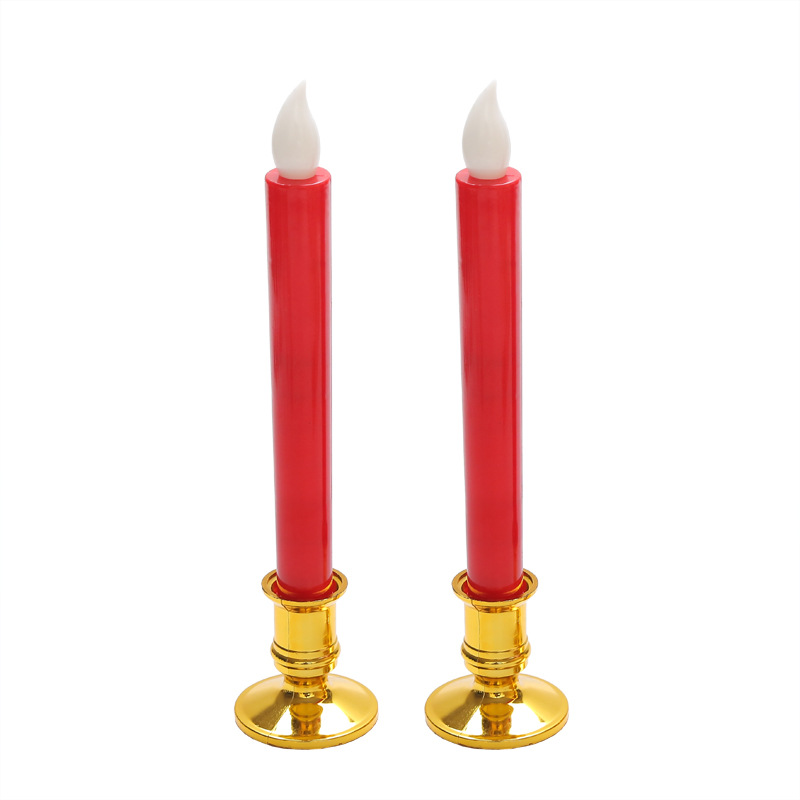 Factory direct led flame head long rod electronic candle lamp smokeless simulation candle religious church wedding decoration