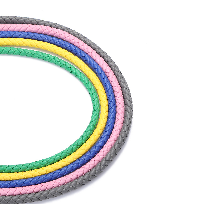 Leather rope spot supply pu leather woven leather rope round leather rope pu rope car line leather rope key chain wholesale