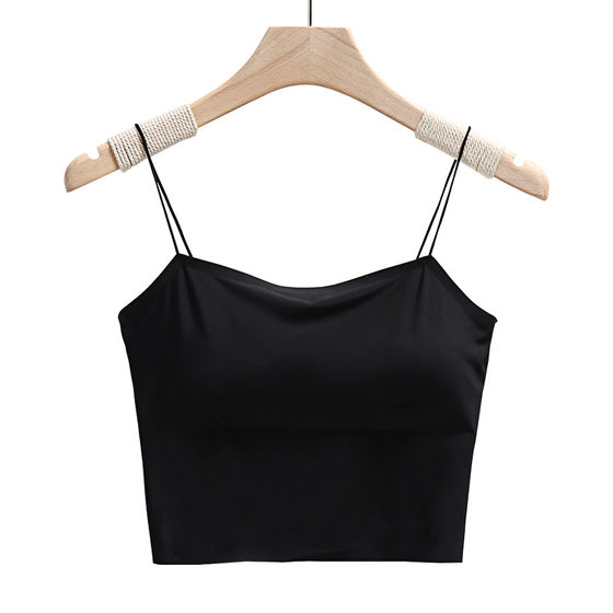 Ice Silk Inner Wear Beautiful Back Camisole Vest Women's Korean-style Anti-running Non-marking Sports Underwear with Chest Pad for Summer