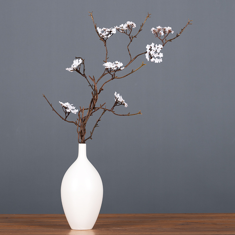 Zen Simulation Cherry Blossom Rattan Branches Home Decoration Realistic Small Floral Dried Branches Tea Room Fake Flower Ornaments Simple Flower Ornaments