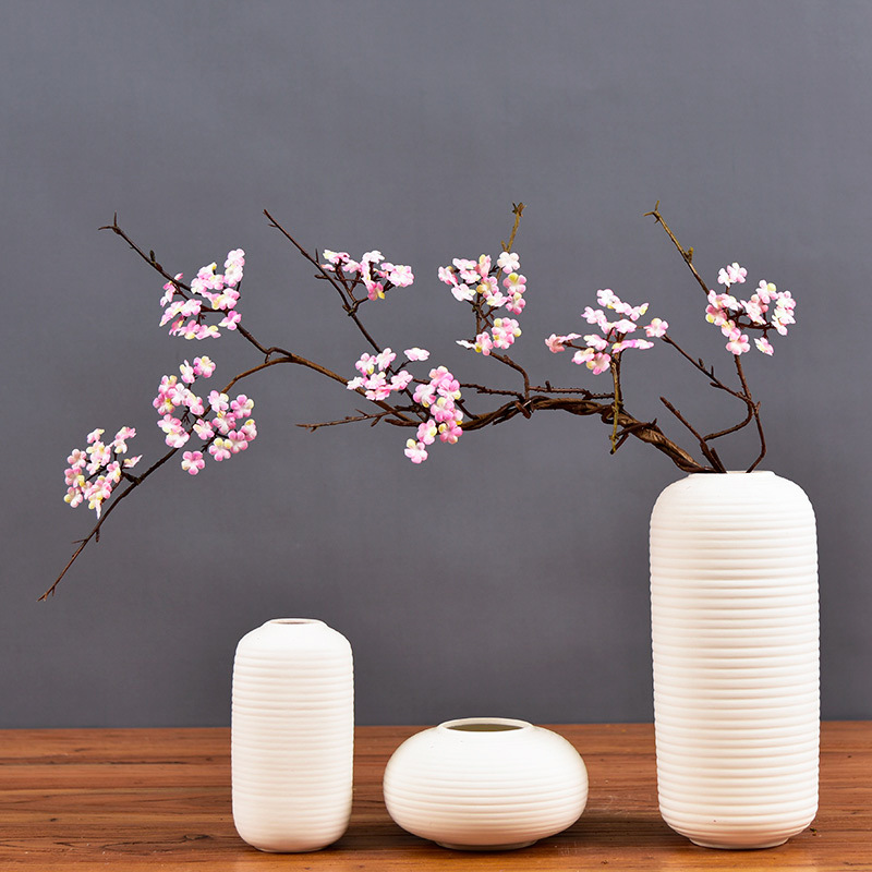 Zen Simulation Cherry Blossom Rattan Branches Home Decoration Realistic Small Floral Dried Branches Tea Room Fake Flower Ornaments Simple Flower Ornaments