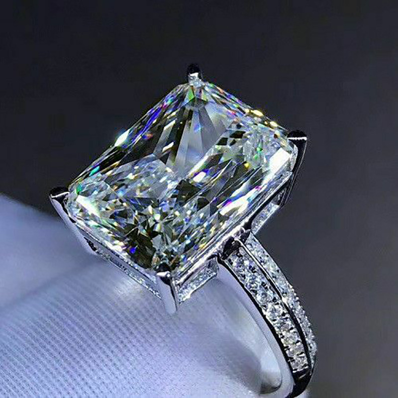 跨境eBay爆新款鑲超大顆鋯石戒指ring簡約女士指環禮物首飾品批發