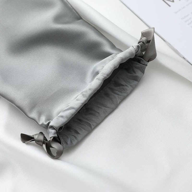 Imitation silk cloth bag eye mask accessories bundle pocket drawstring business gift packaging storage bag dust bag logo