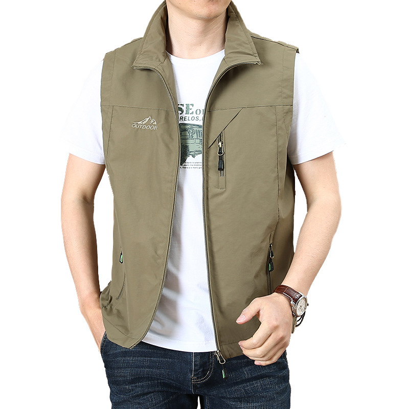 Spring and Autumn Men's Outdoor Loose Quick-drying Vest Photographic Fishing Vest Men's Multi-bag Tooling Waistcoat Trendy