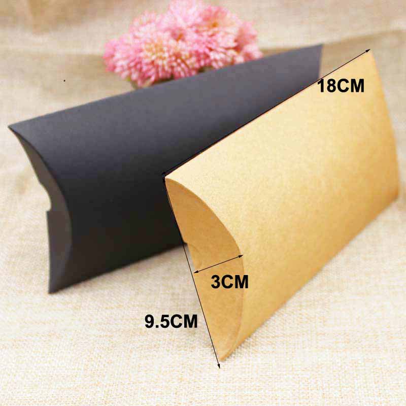 Multi-size Kraft paper large pillow box scarf packaging box Creative 3-color gift box in stock in stock