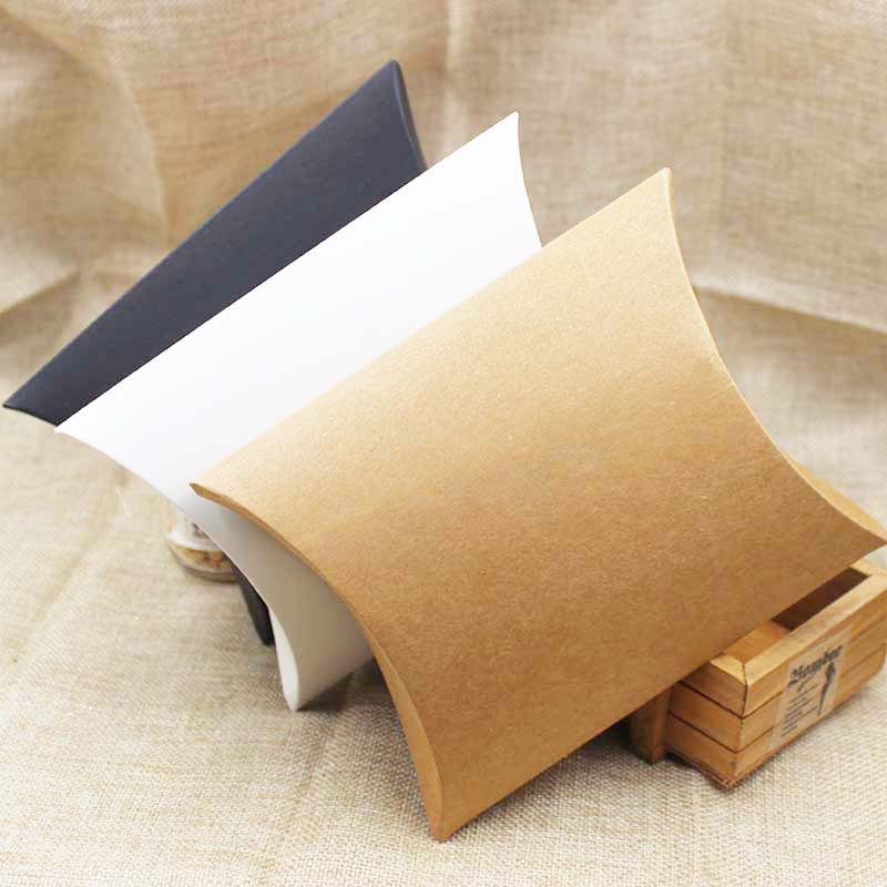 Multi-size Kraft paper large pillow box scarf packaging box Creative 3-color gift box in stock in stock