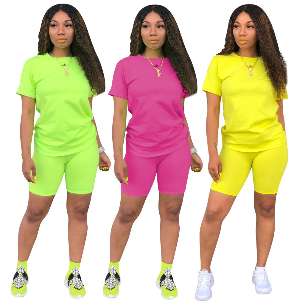 2024 New European and American suit Amazon Cross-border Solid Color Sports suit Hot Selling Simple Fresh Pieces Fashion
