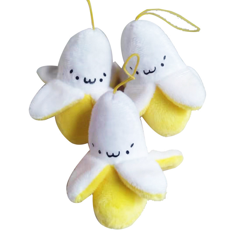 Wholesale fried chicken cute Banana King skinned banana doll plush key schoolbag pendant small banana mobile phone pendant