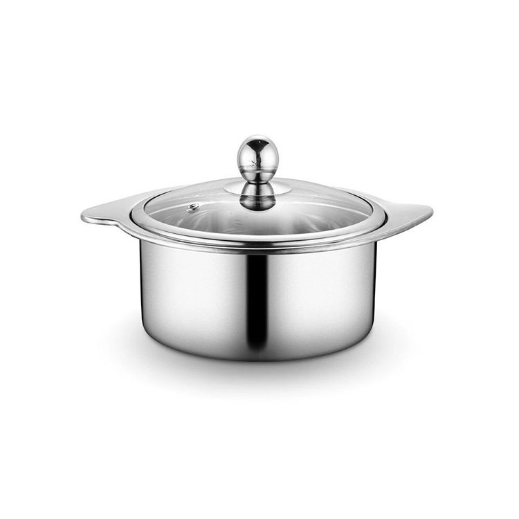 Stainless steel cyclone small hot pot one person one pot double bottom induction cooker Hotel small soup pot Mandarin duck pot fire pot wholesale
