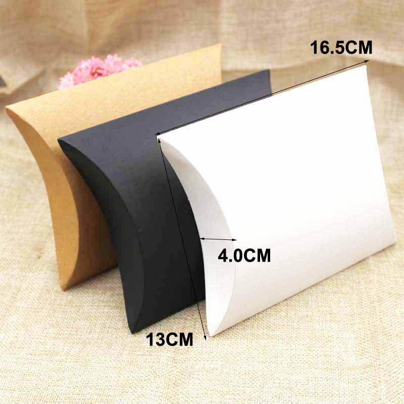 Multi-size Kraft paper large pillow box scarf packaging box Creative 3-color gift box in stock in stock