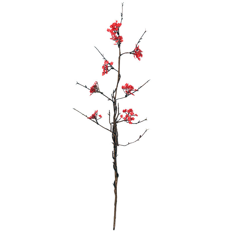 Zen Simulation Cherry Blossom Rattan Branches Home Decoration Realistic Small Floral Dried Branches Tea Room Fake Flower Ornaments Simple Flower Ornaments
