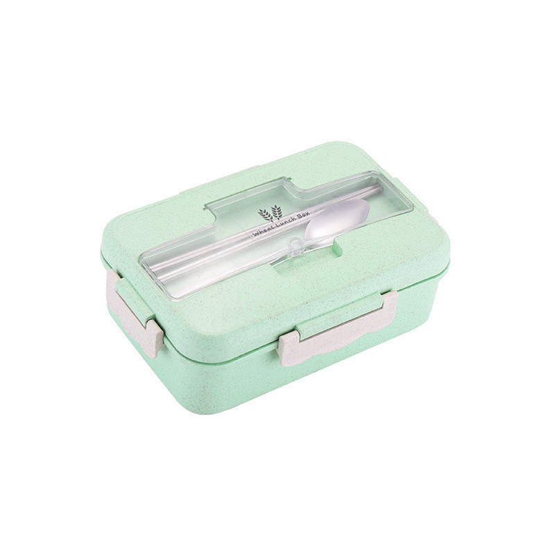 Wheat straw lunch box microwave lunch box office workers portable plastic lunch box student compartment lunch box