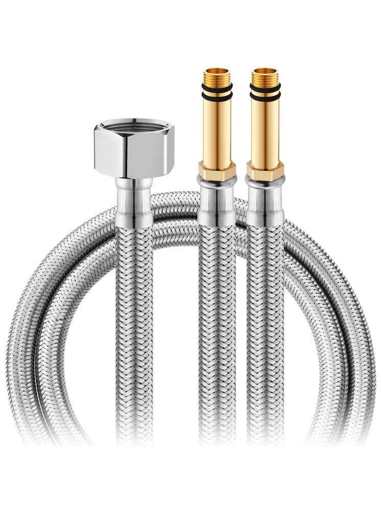 304 stainless steel woven hose metal vegetable basin Basin hot and cold water faucet water inlet single-head pipe pointed tube