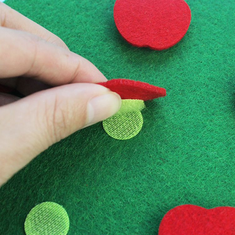 Factory wholesale felt cloth handmade diy early education toys apple tree understanding digital kindergarten teaching utensils brain