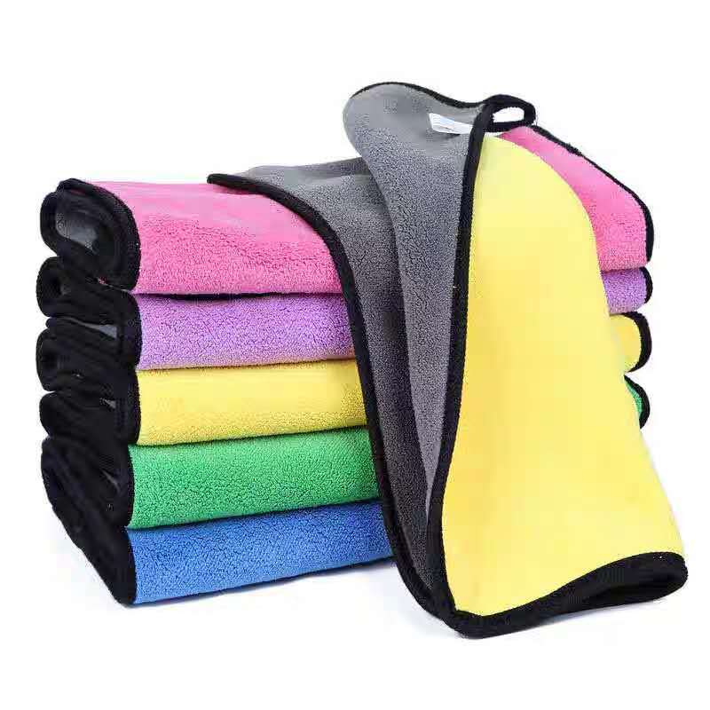 Coral fleece car towel 30x 40 thickened double-sided coral fleece car wash towel thickened super absorbent lint-free