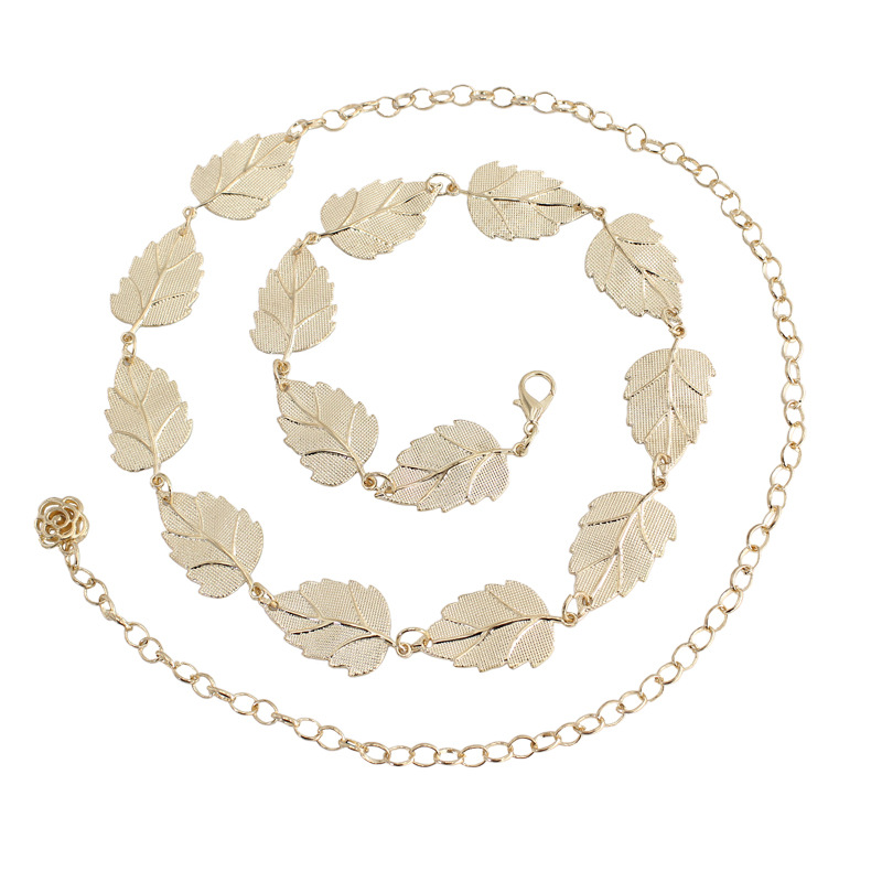 dress waist chain ladies metal leaf hook chain simple decorative thin belt three optional a generation of hair
