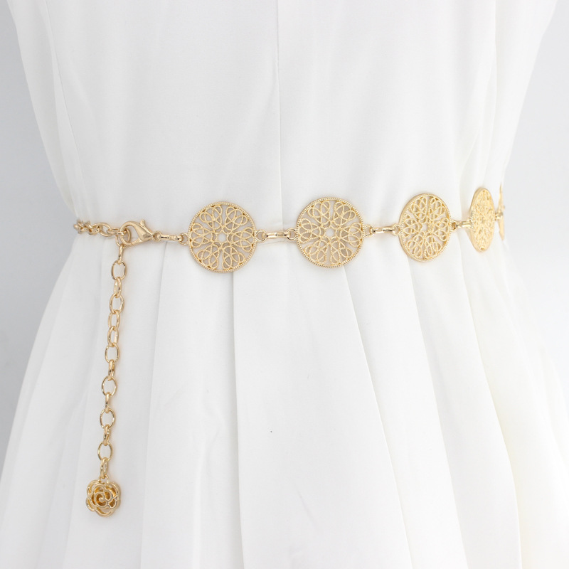 dress waist chain ladies metal leaf hook chain simple decorative thin belt three optional a generation of hair